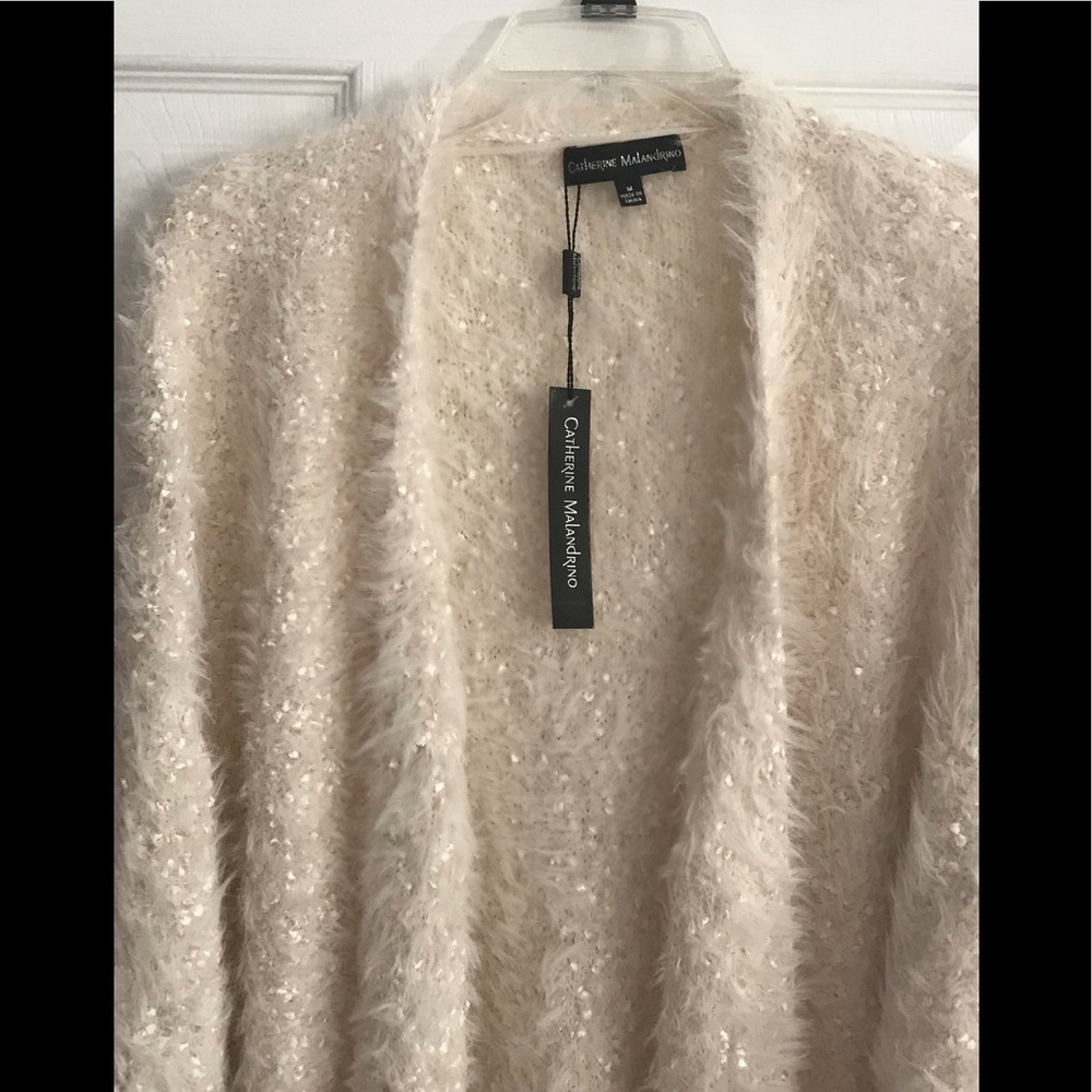 Catherine Malandrino ribbon& eyelash knit cardigan - Picture 2 of 16